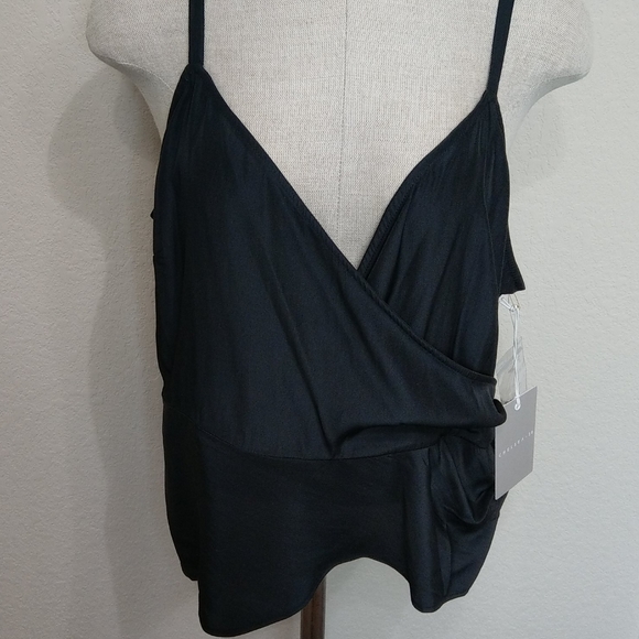 NWT Chelsea 28 Black Satin Cami Tank Top in XL - Picture 3 of 8